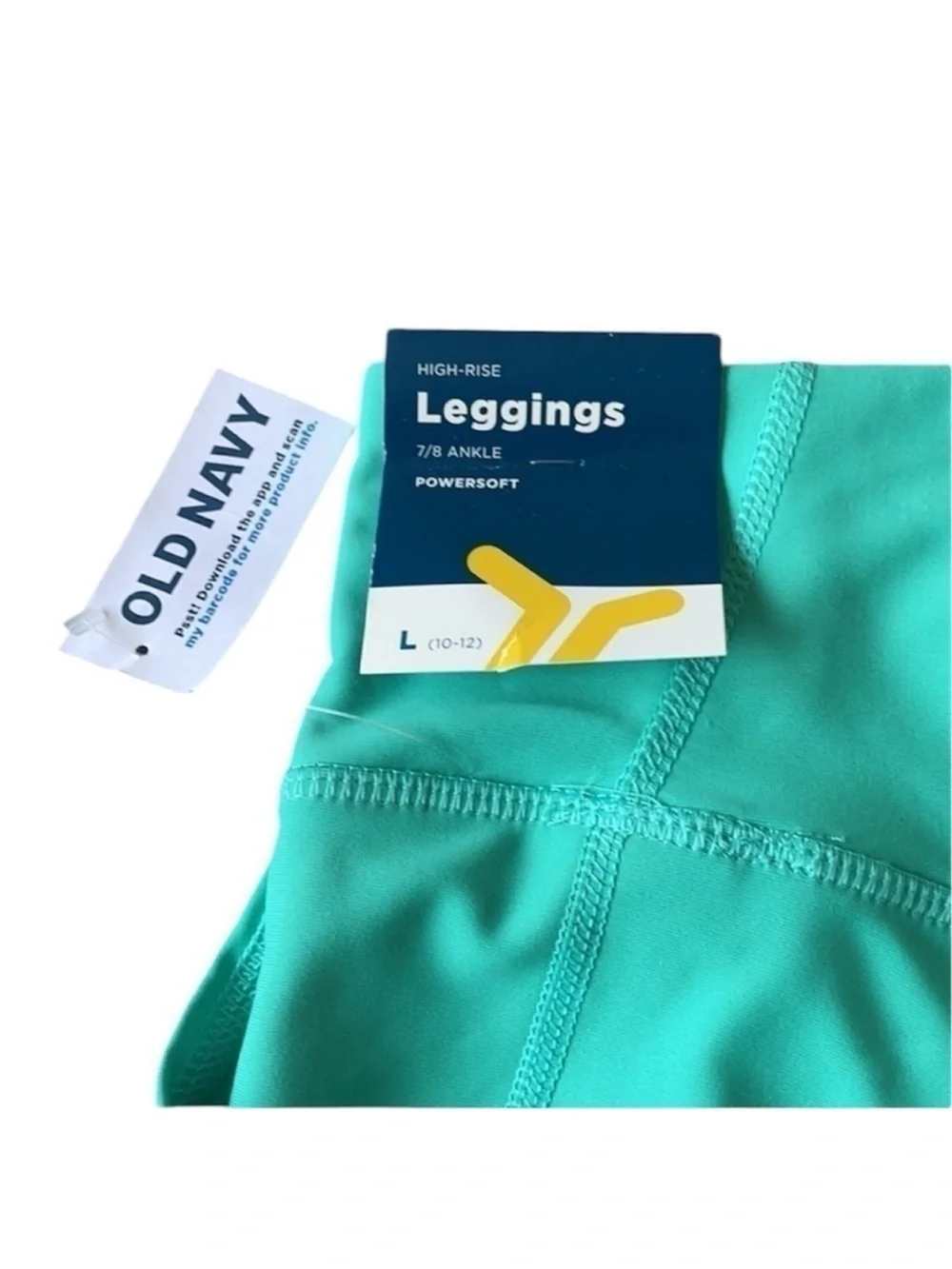 OLD NAVY Girls' Active Powersoft GoDry High Rise Turquoise Athletic Leggings - Picture 4 of 6